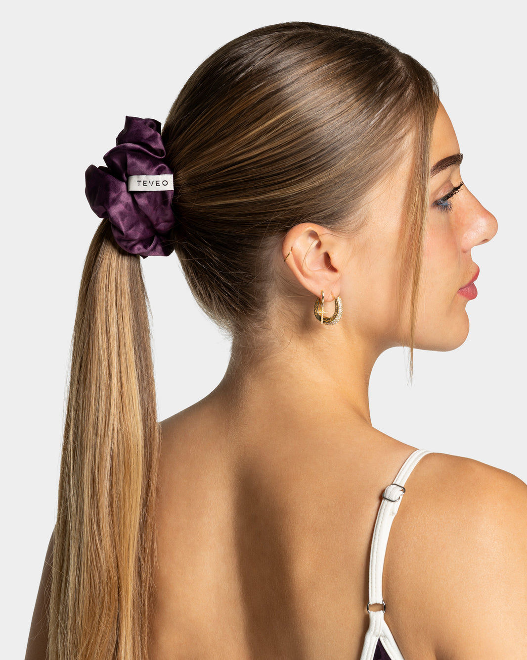 Contrastline Scrunchies (Pack of 2) ‘Blackberry/Leopard Print’
