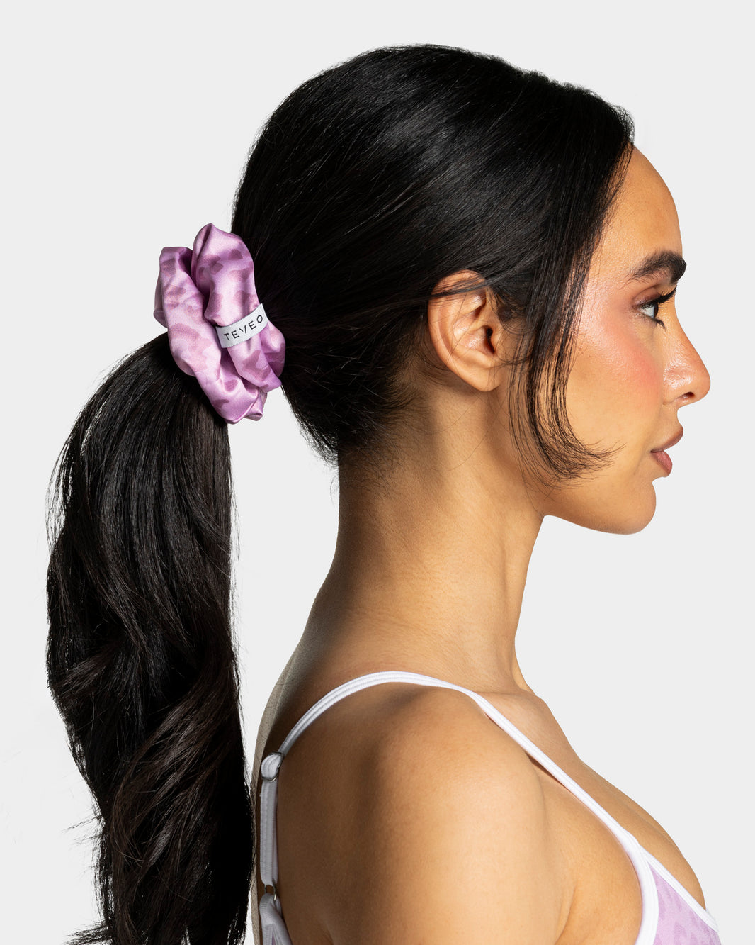 Scrunchies Contrastline (set da 2) “Stampa leopardata Orchid"