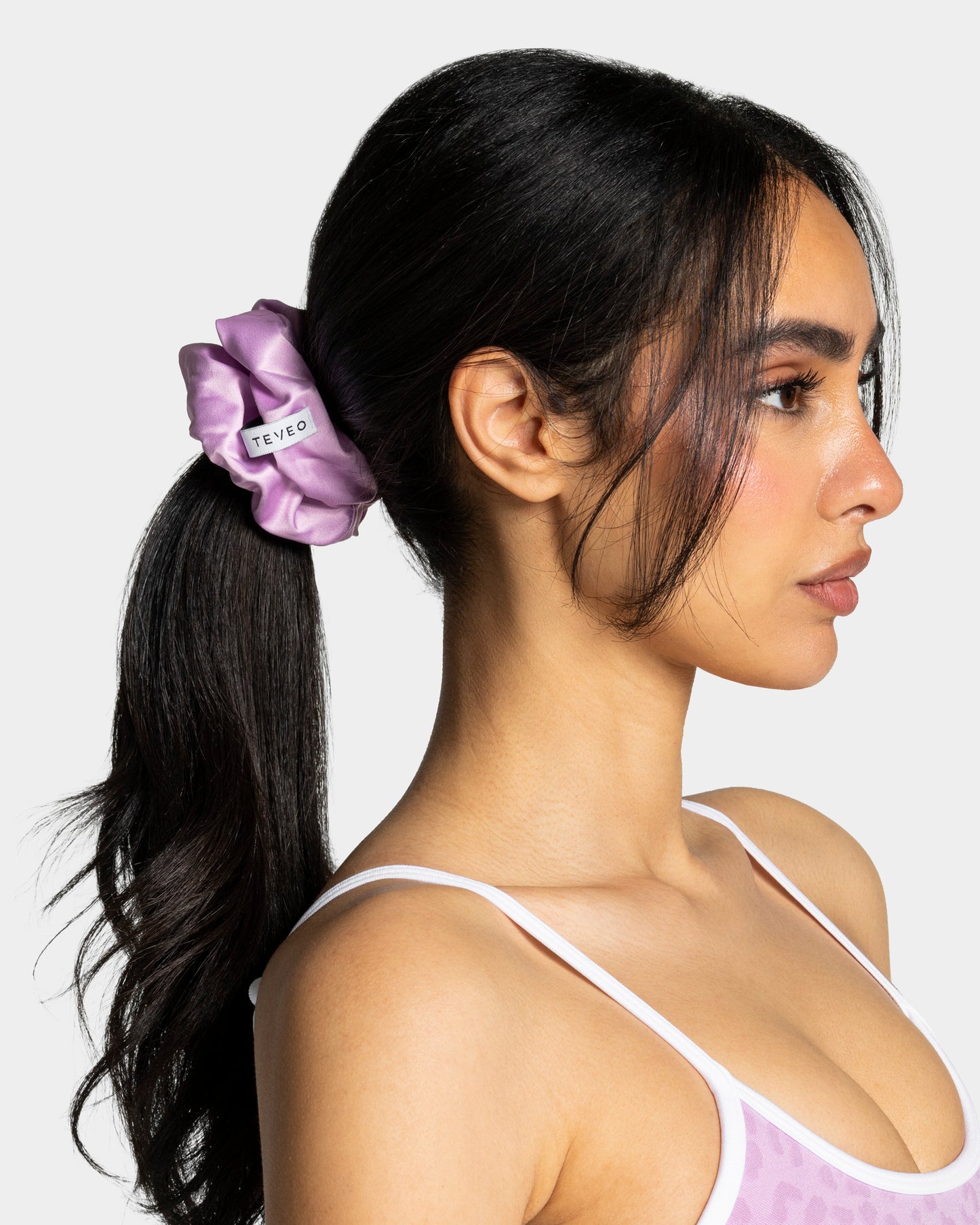 Scrunchies Contrastline (set da 2) “Stampa leopardata Orchid"