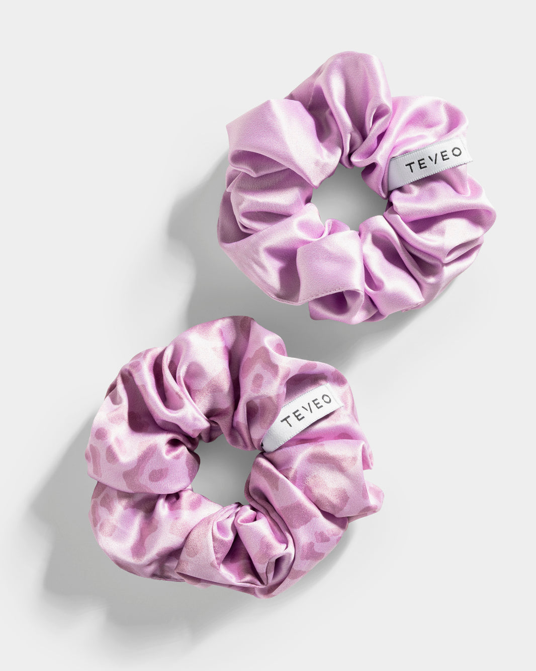 Scrunchies Contrastline (set da 2) “Stampa leopardata Orchid"
