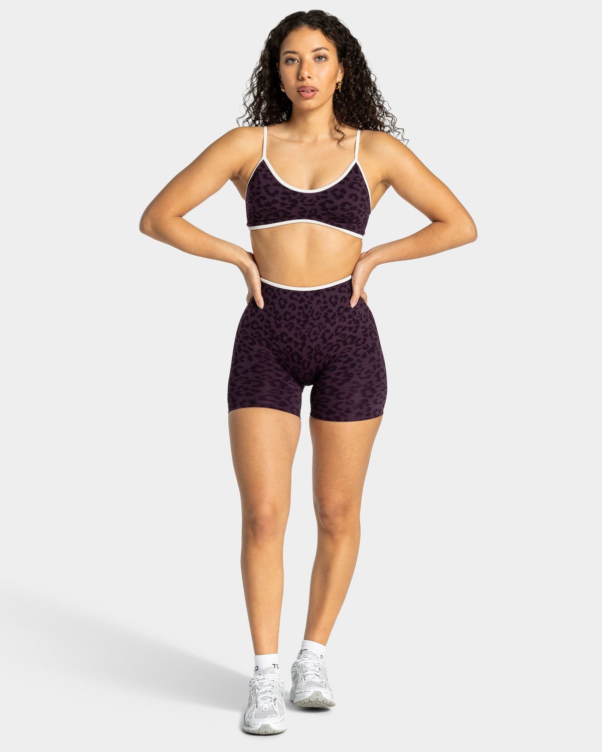 Contrastline Sculpt Scrunch Shorts ‘Blackberry Leopard Print’