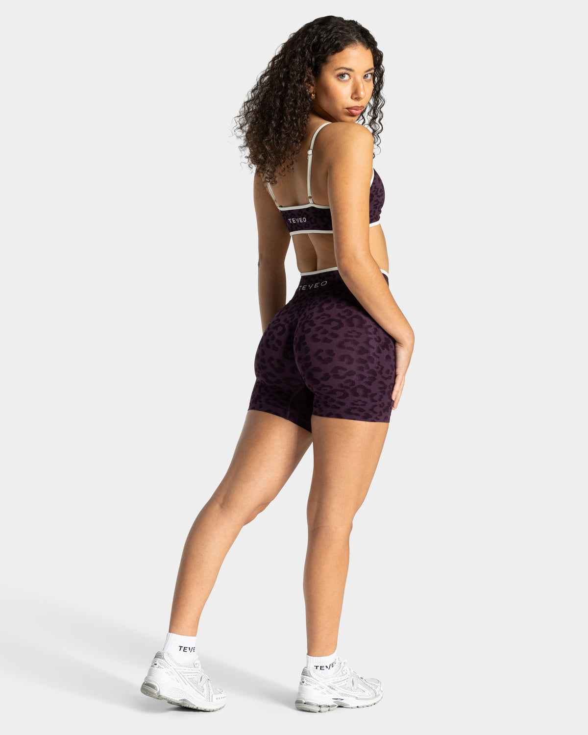 Contrastline Sculpt Scrunch Shorts ‘Blackberry Leopard Print’