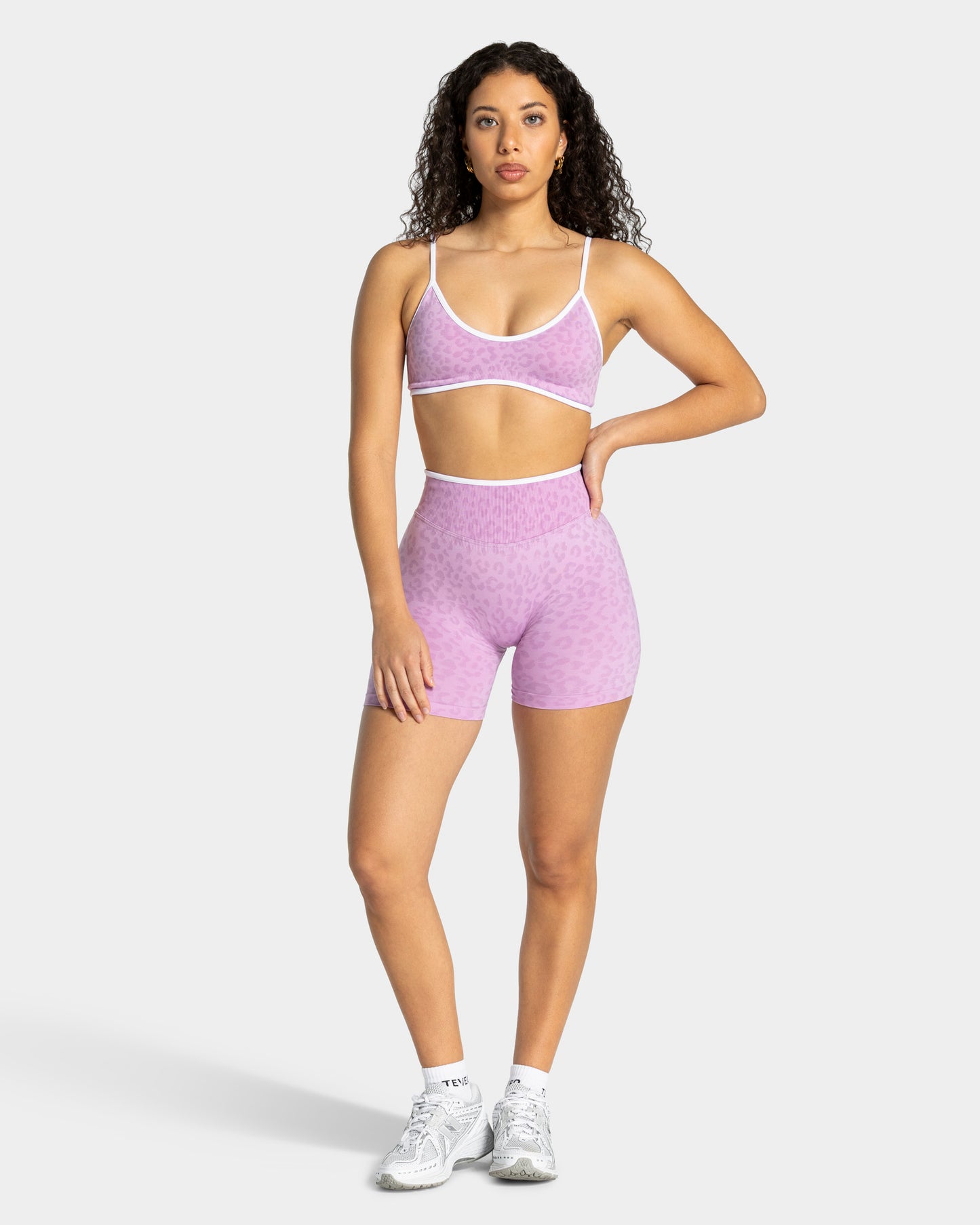 Contrastline Sculpt Scrunch Shorts ‘Orchid Leopard Print’