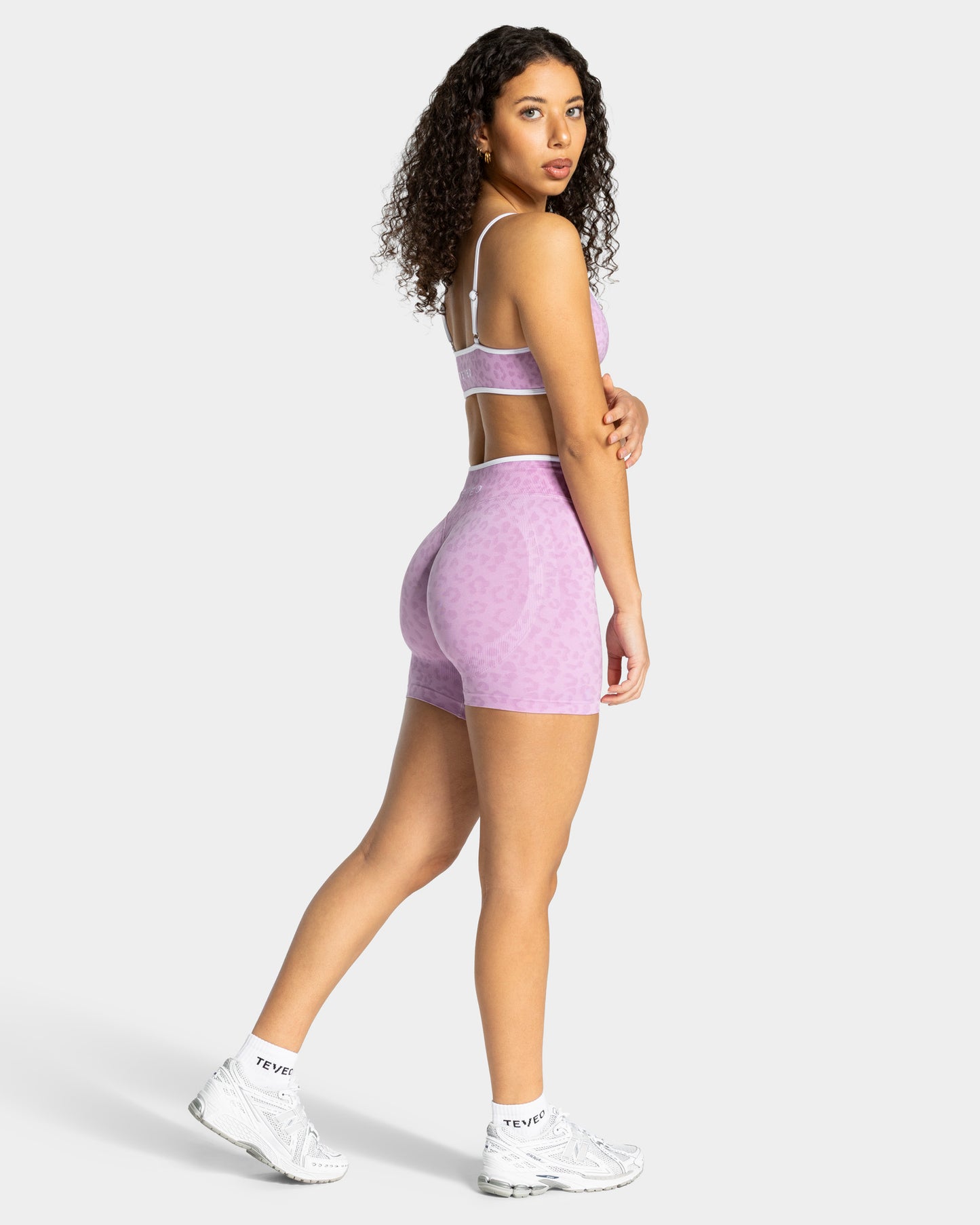 Contrastline Sculpt Scrunch Shorts ‘Orchid Leopard Print’