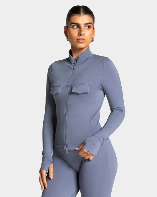 Giacca cargo Lift con cerniera “Blu Acciaio”