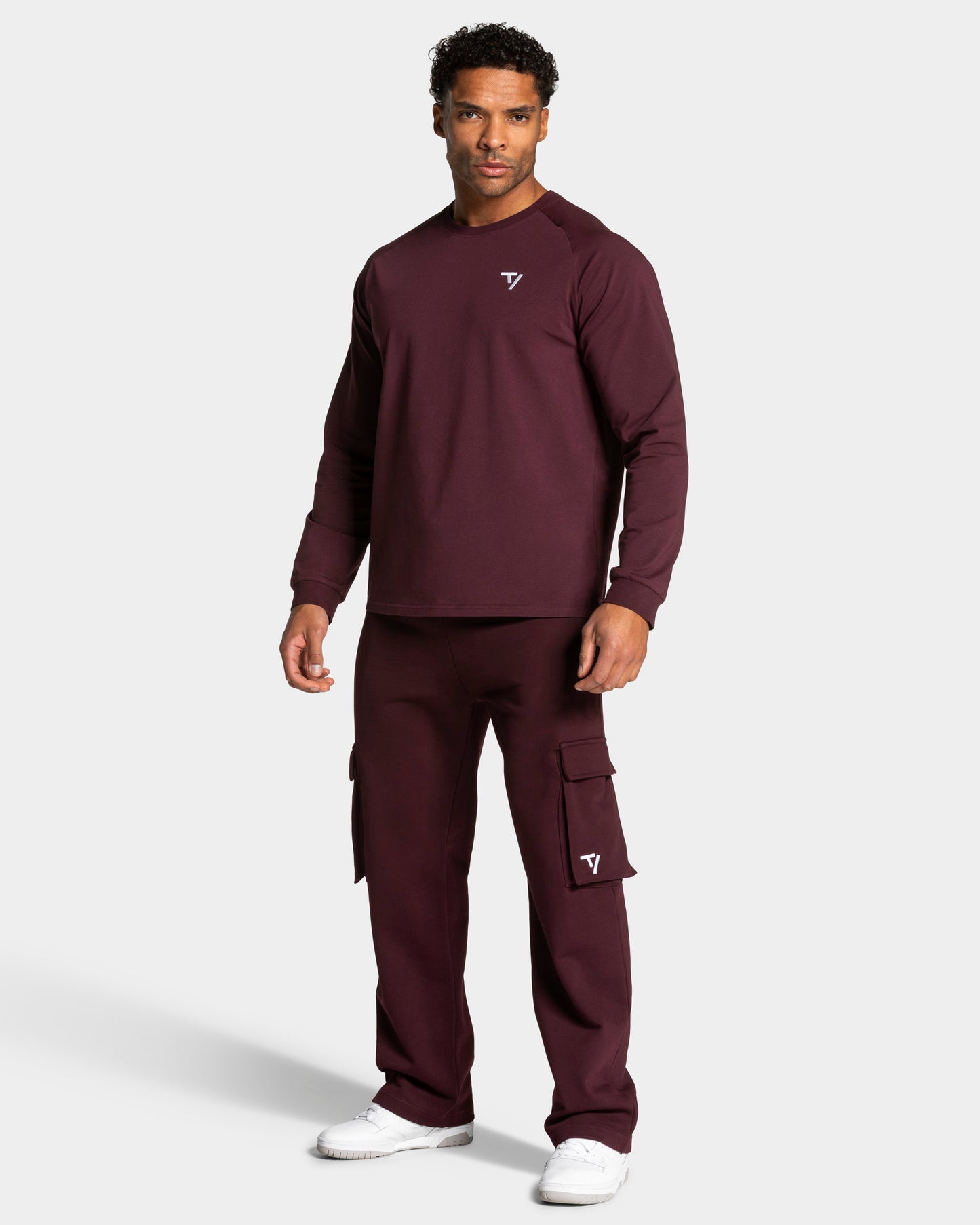 Pantalon de jogging cargo jambe large Lift « Merlot »