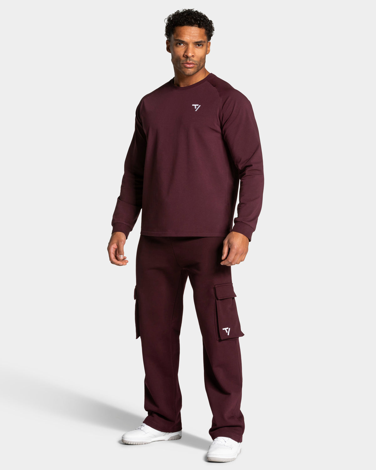 Lift Wide Leg Cargo Joggers ‘Merlot’