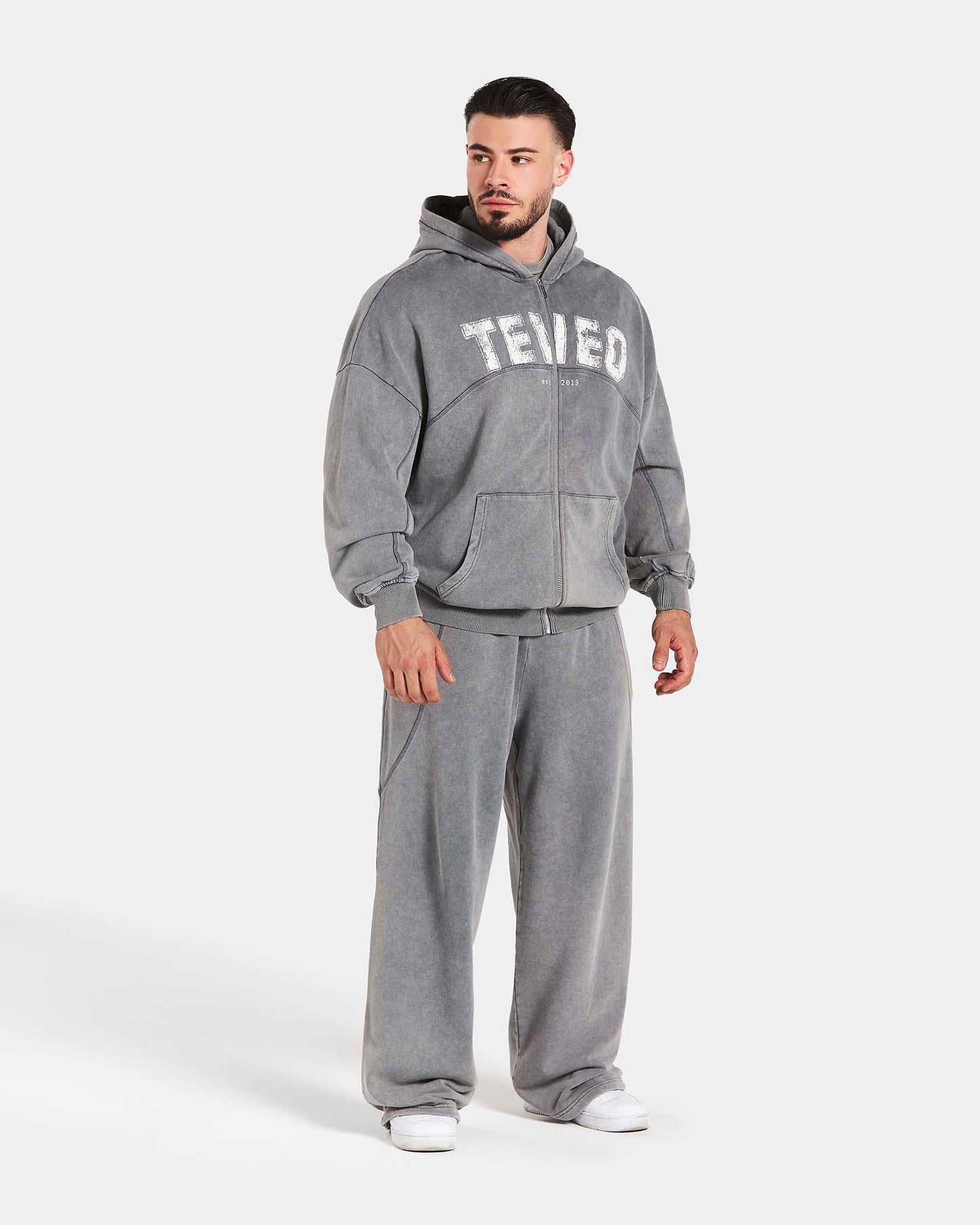 Sweat à capuche zippé oversize Legacy Lifting « Acid Grey »
