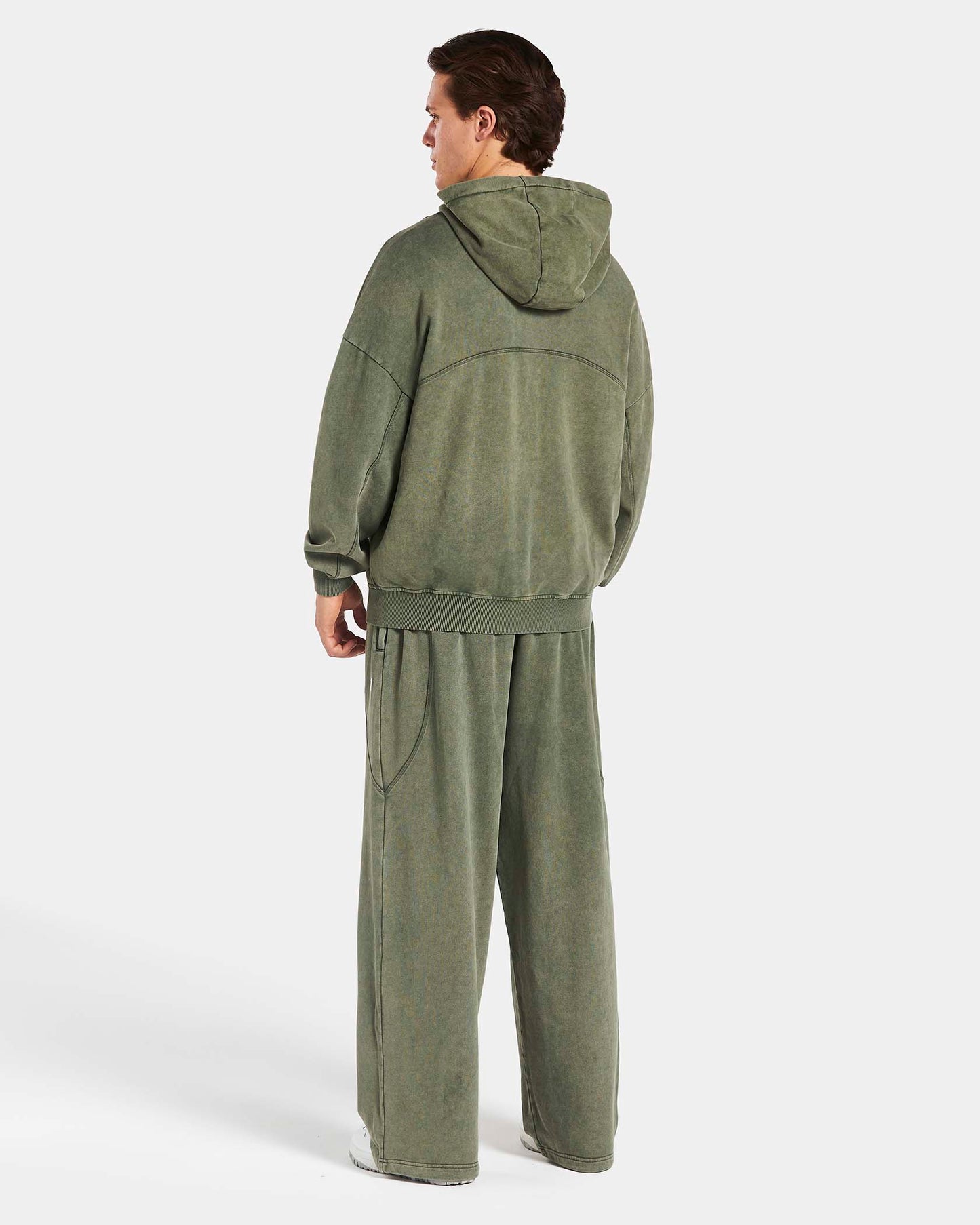 Sweat à capuche zippé oversize Legacy Lifting « Kaki Acid »
