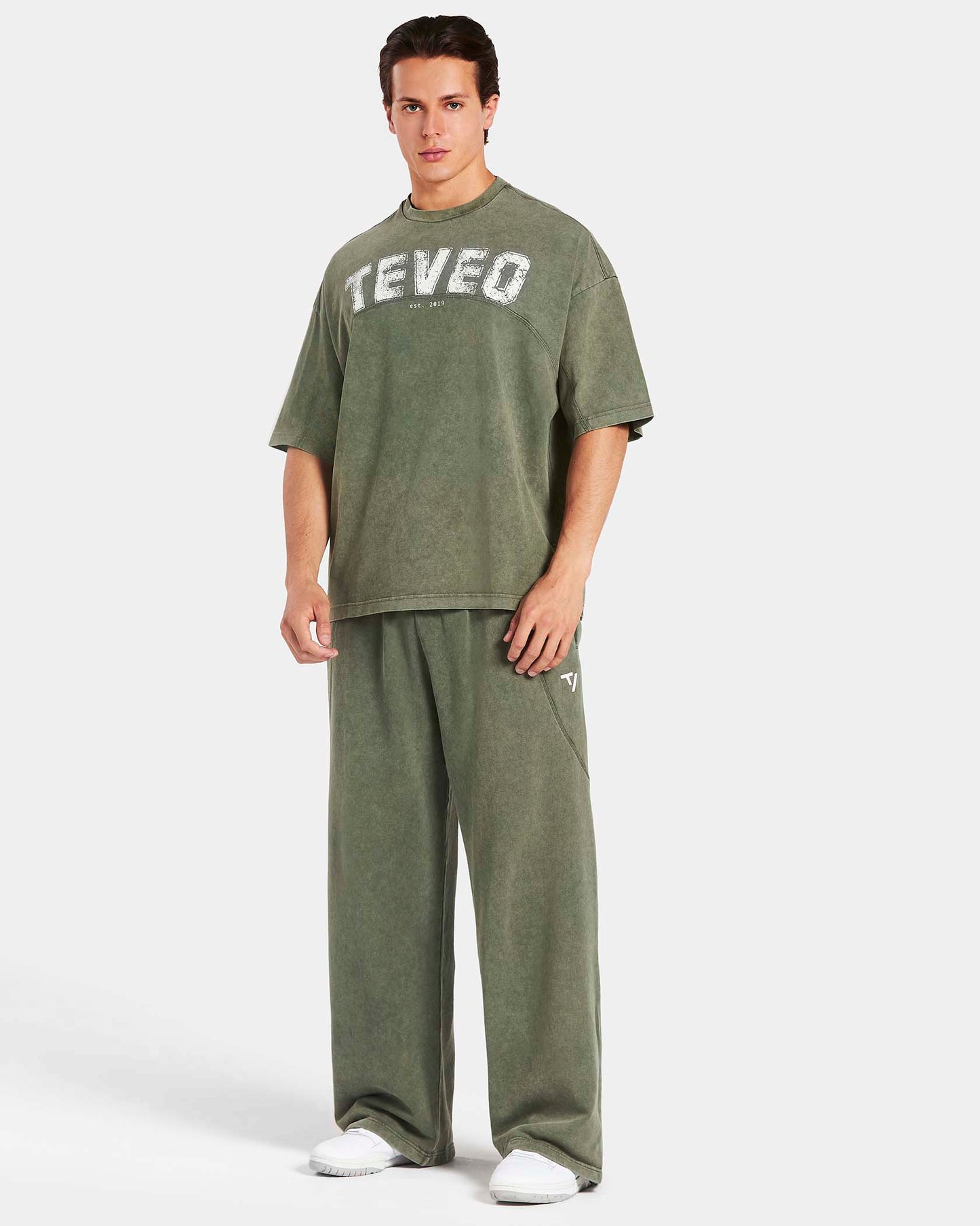 Joggery Legacy Lifting Oversized Straight Leg „Acid khaki”