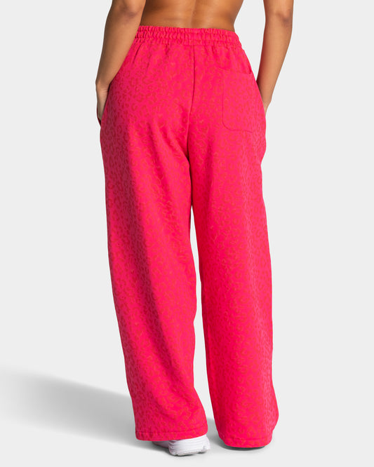Contrastline Wide Leg Jogger ‘Berry Leopard’