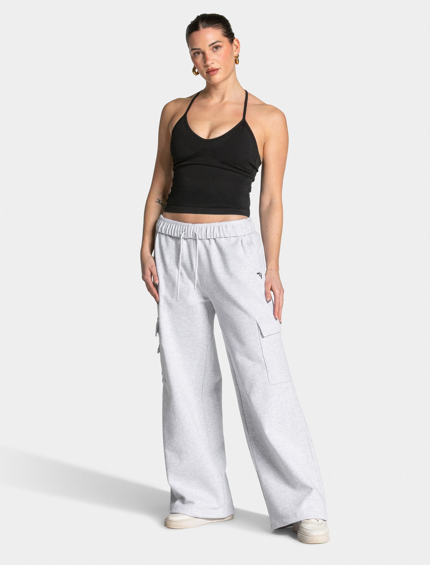 Lift Wide Leg Cargo Joggers ‘White Marl’