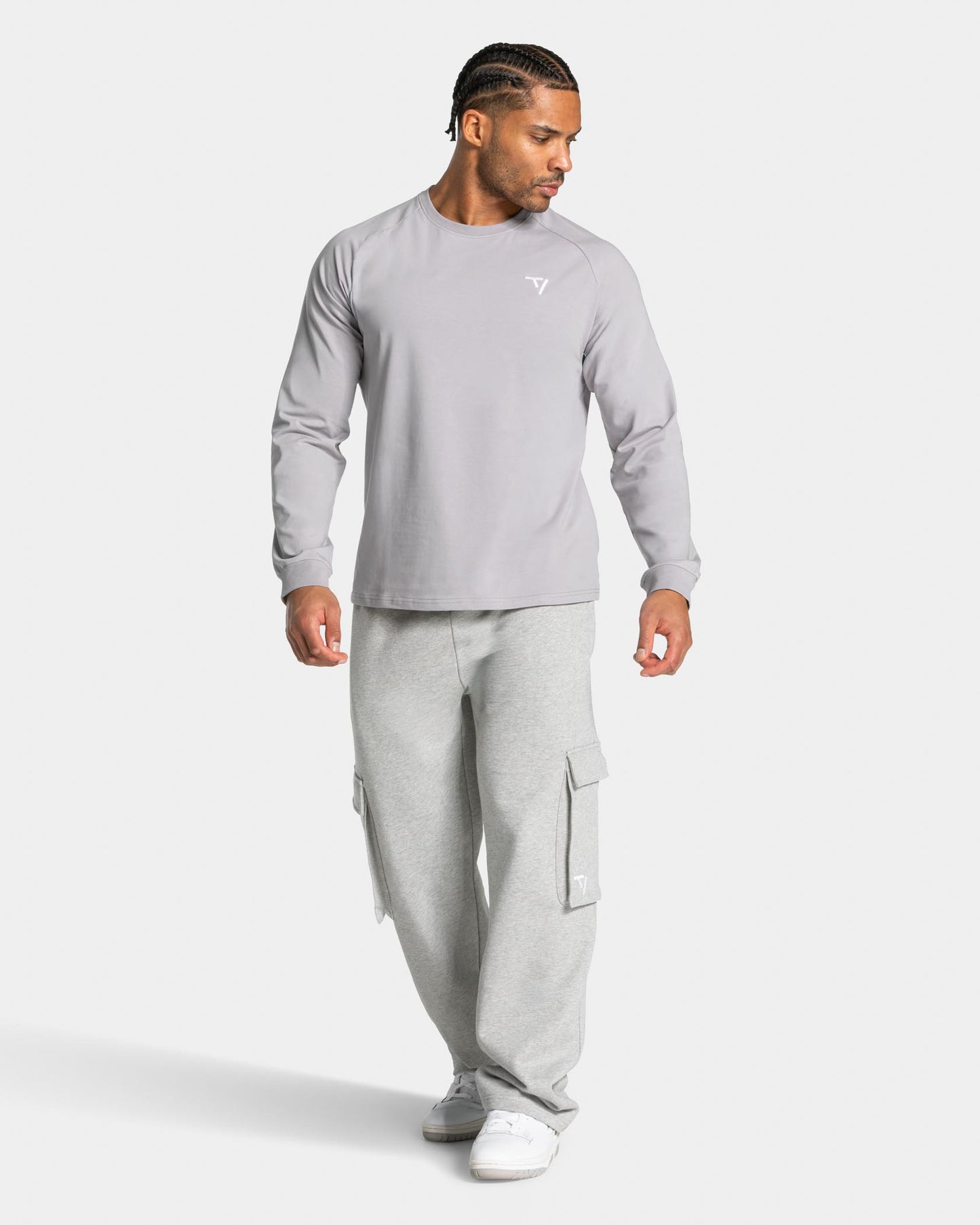 Jogger Cargo Lift Wide Leg “Grigio Chiaro Mélange"