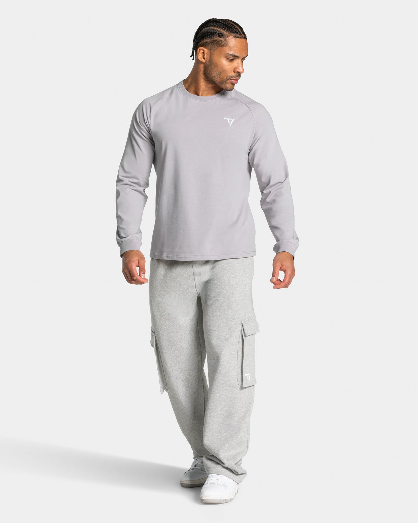 Lift Wide Leg Cargo Joggers ‘Light Grey Marl’