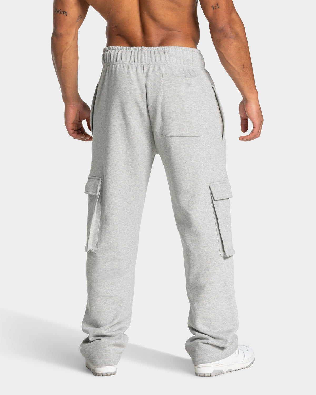 Joggery Lift Wide Leg Cargo „Jasnoszary melanż”