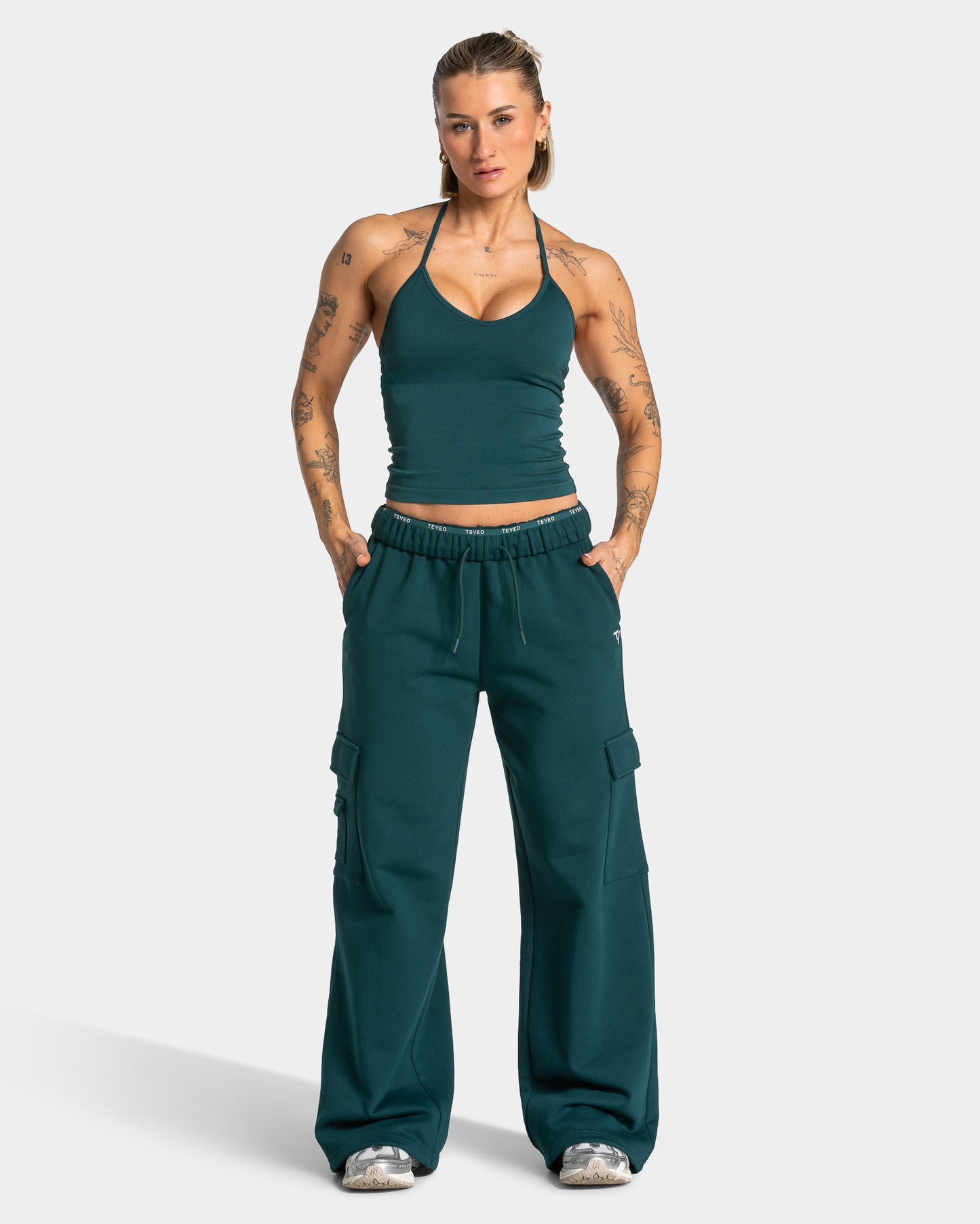 Pantalon de jogging cargo Wide Leg Lift « bleu sarcelle »