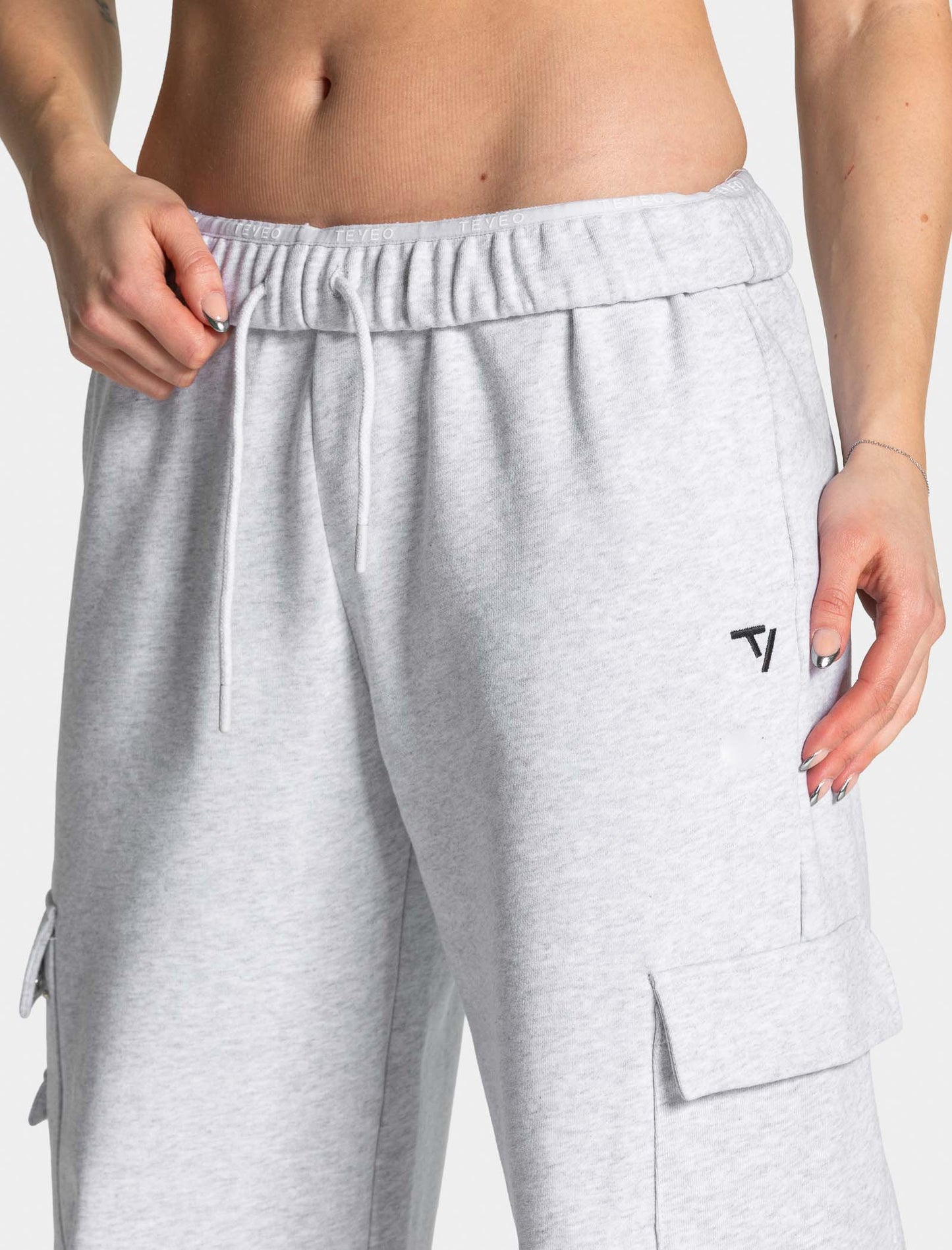 Lift Wide Leg Cargo Joggers ‘White Marl’