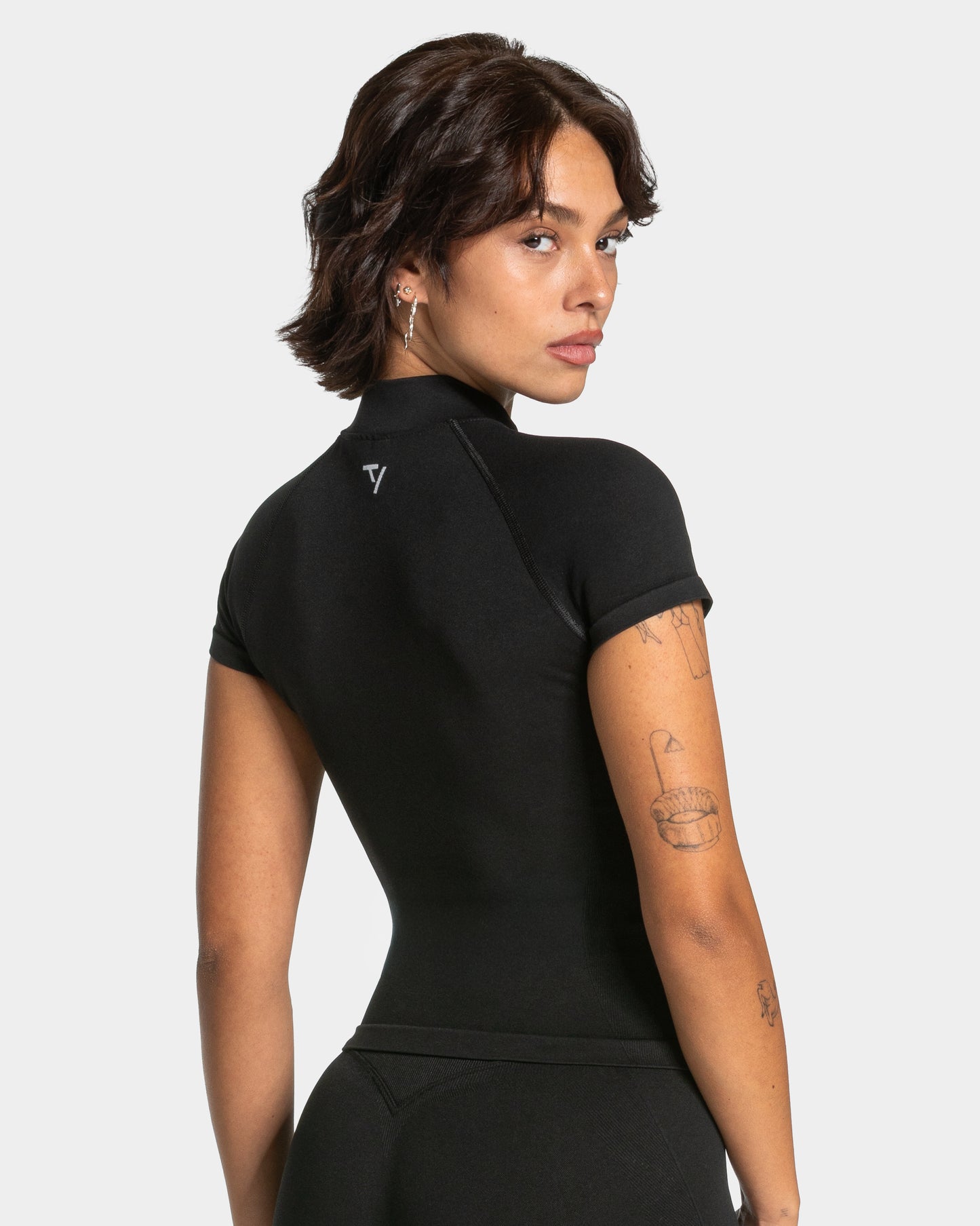 Rozpinana koszulka z krótkim rękawem Lift „Czarny”