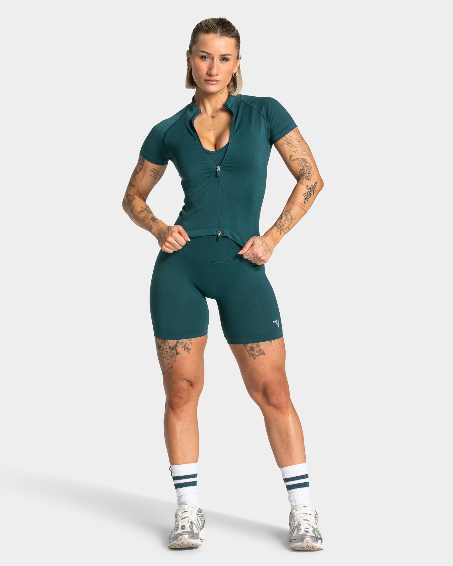 Rozpinana koszulka z krótkim rękawem Lift „Teal”