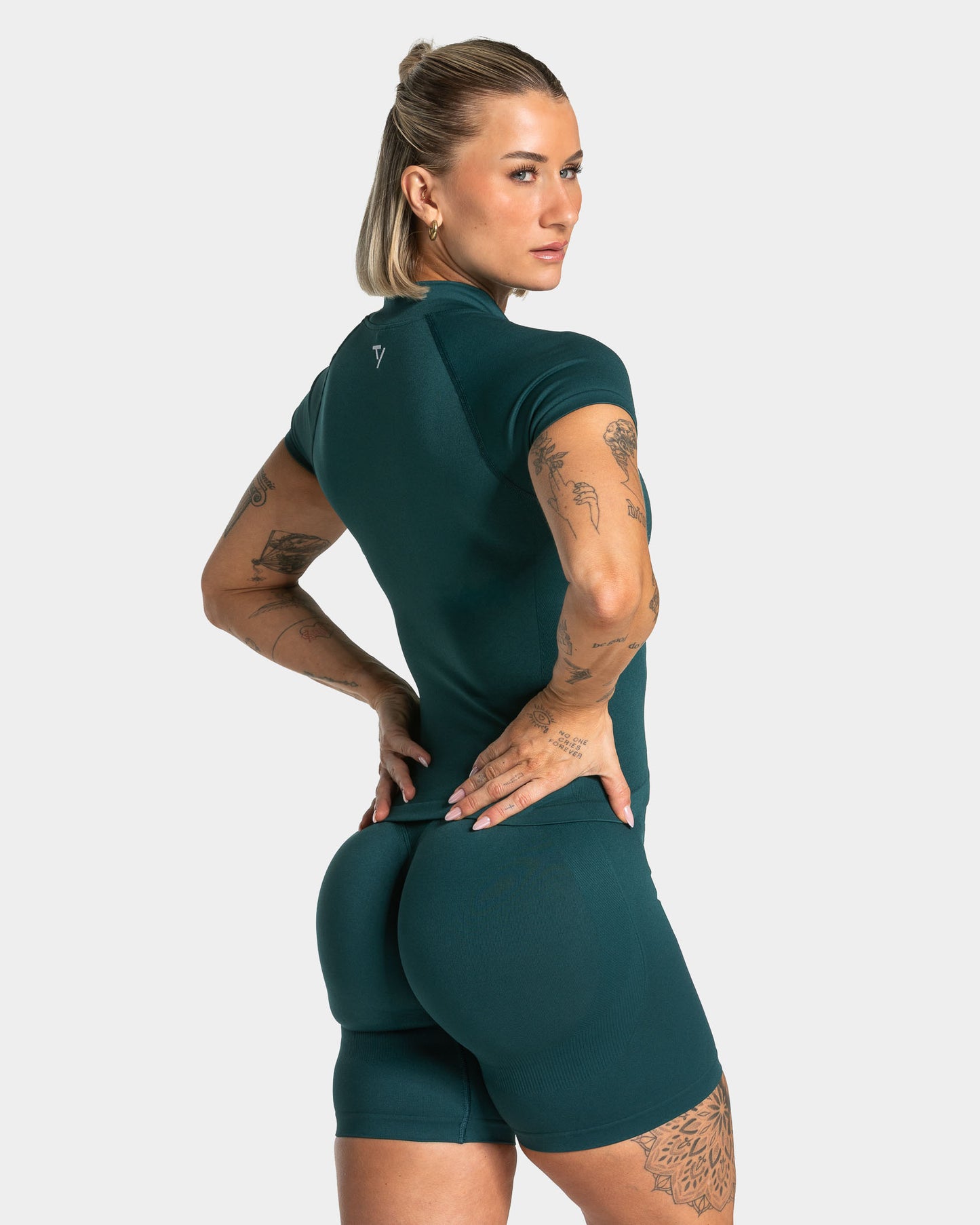 Rozpinana koszulka z krótkim rękawem Lift „Teal”
