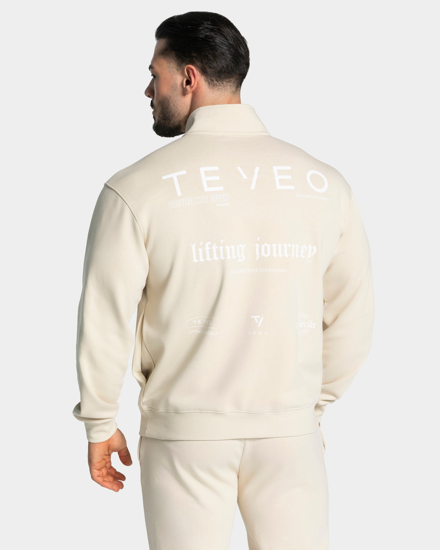 Sweat-shirt demi-zippé Lifting Club « Cream »