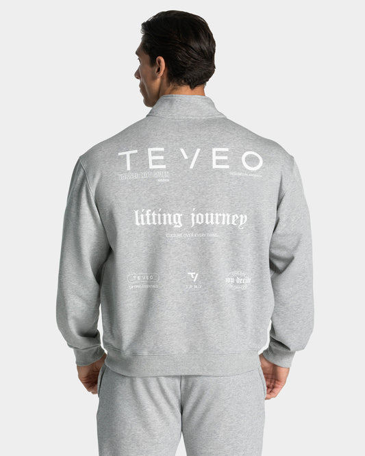 Felpa Half Zip Lifting Club "Grigio chiaro mélange"