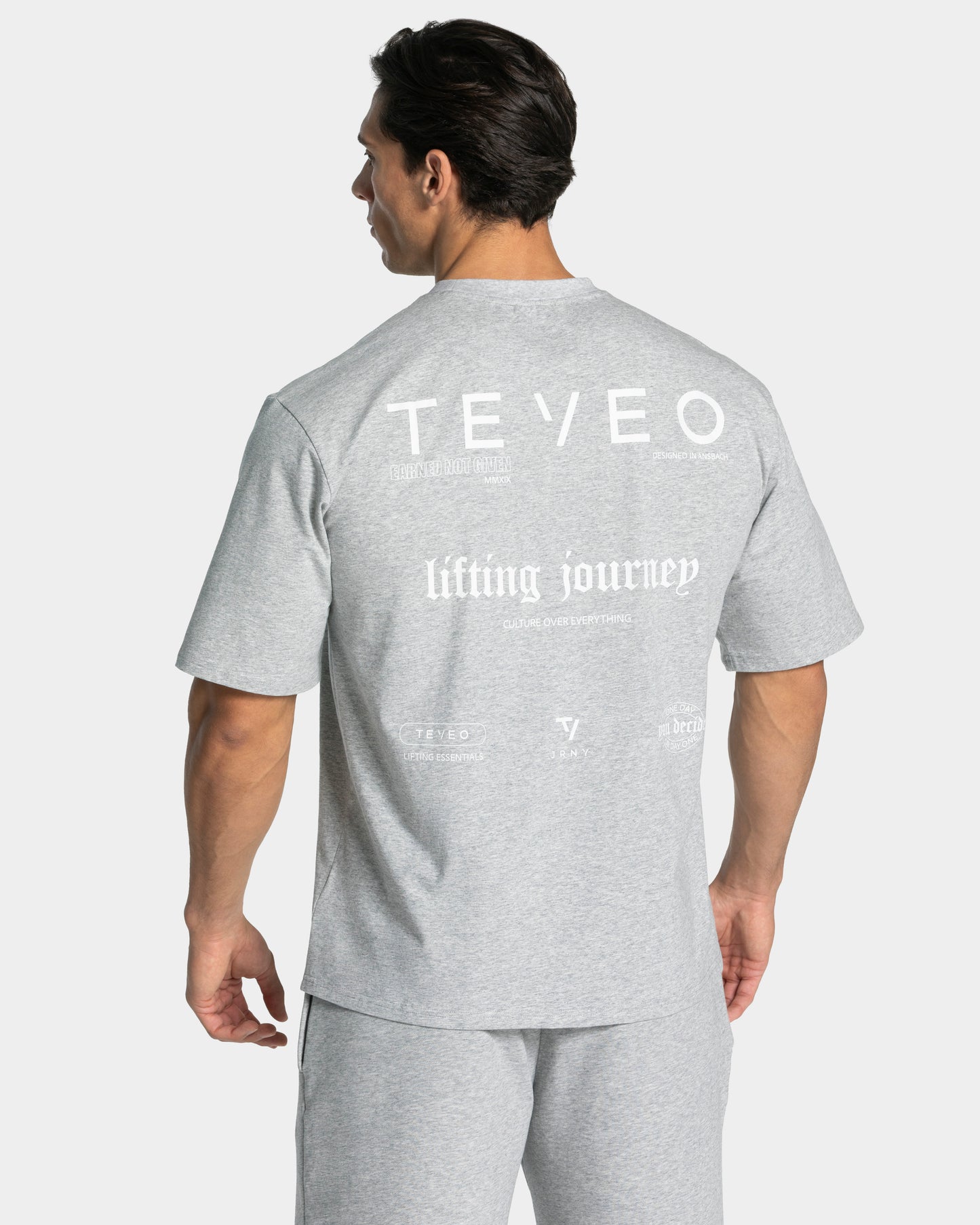 Lifting Journey Oversized T-Shirt ‘Light Grey Marl’