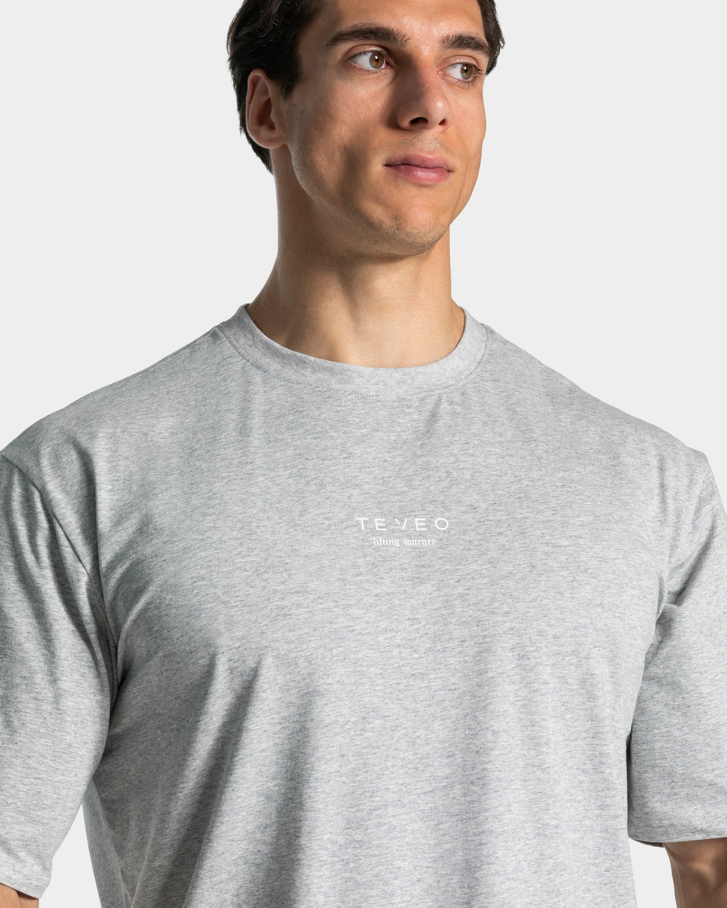 T-shirt oversize Lifting Club « gris clair chiné »