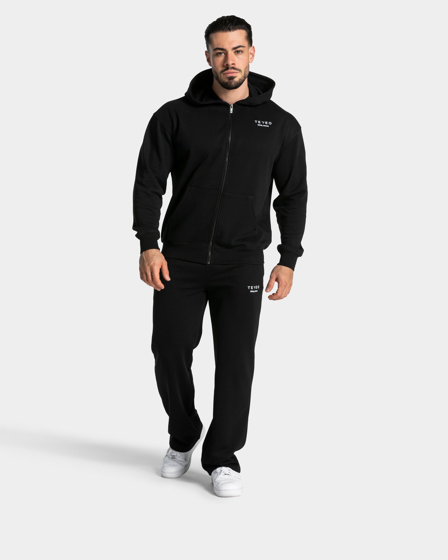 Felpa con cappuccio e zip Lifting Journey "Nero"