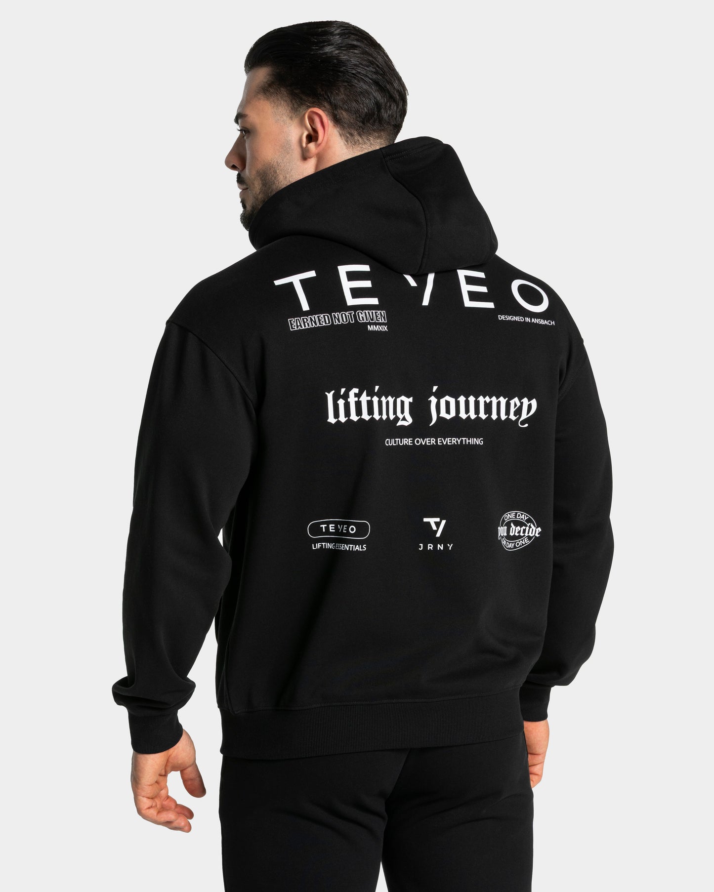 Felpa con cappuccio e zip Lifting Journey "Nero"