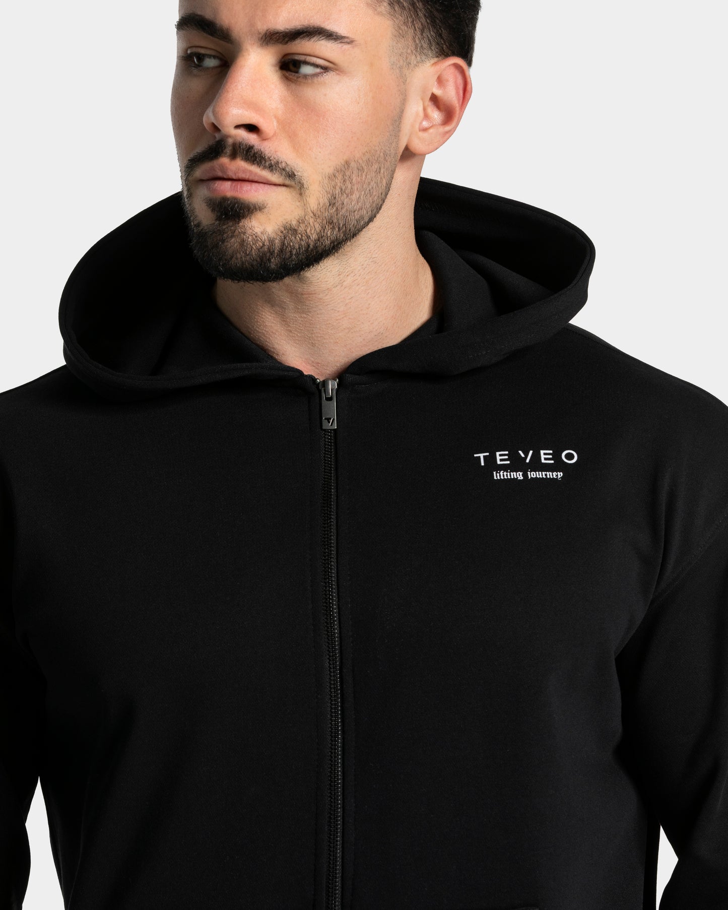 Felpa con cappuccio e zip Lifting Journey "Nero"