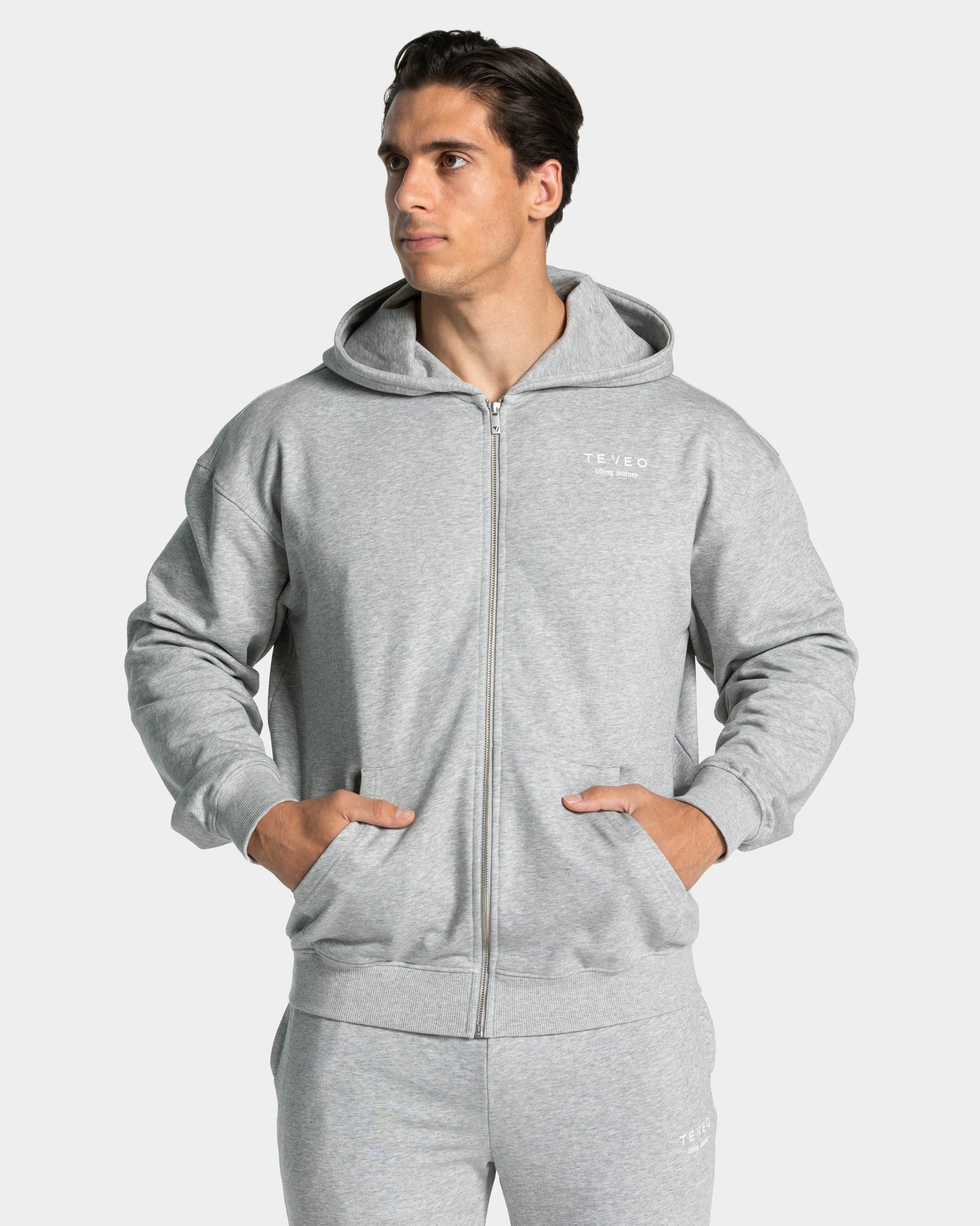 Lifting Club Zip Hoodie ‘Light Grey Marl’