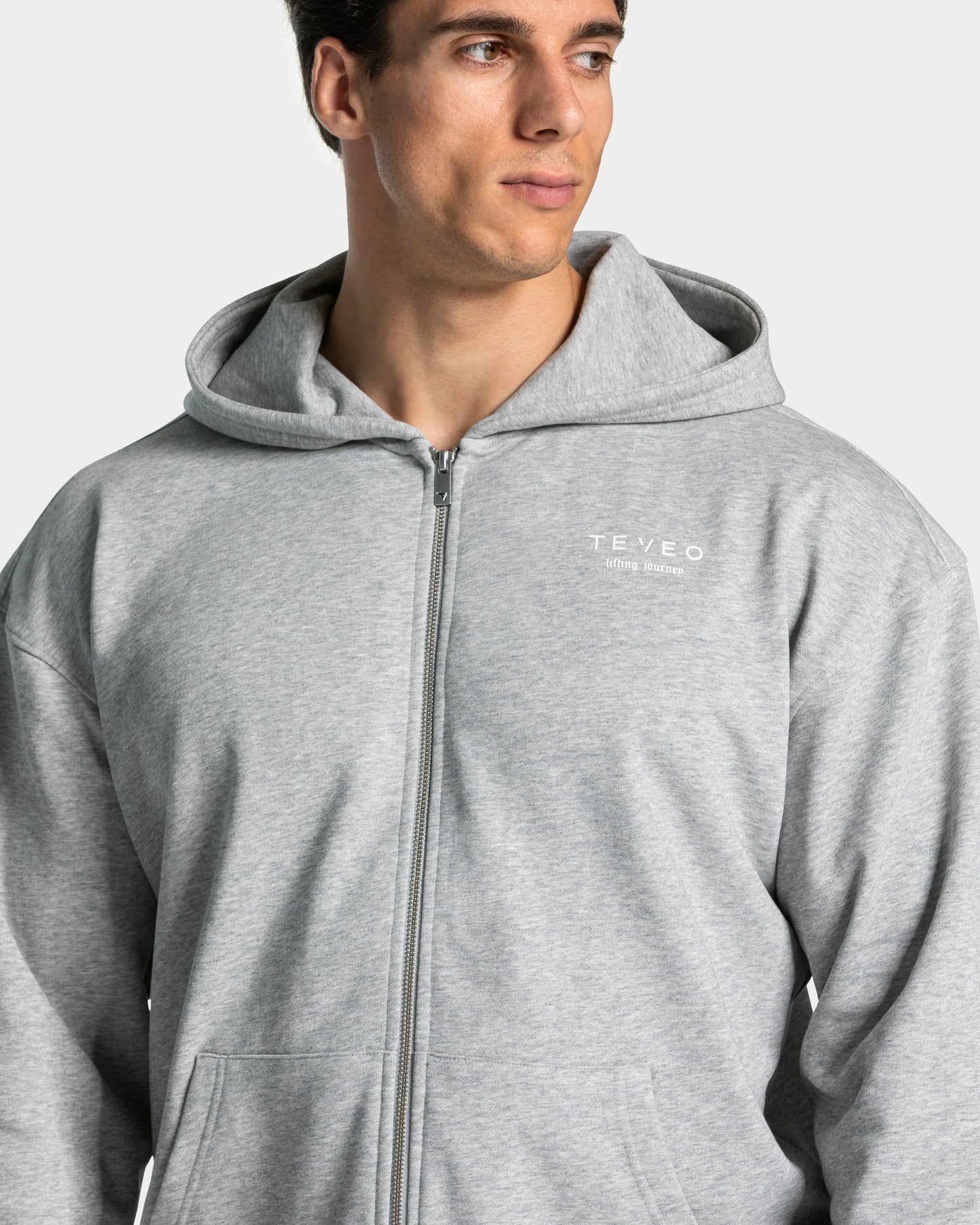 Lifting Club Zip Hoodie ‘Light Grey Marl’