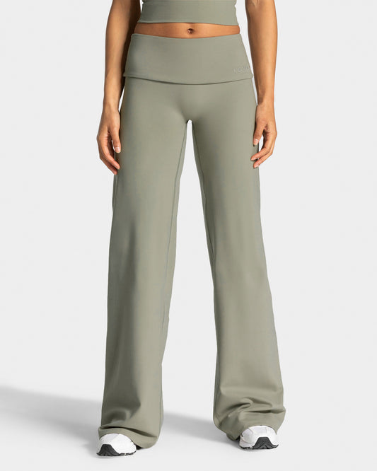 Mellow Fold Over Straight Leg Pants (Tall) ‘Khaki’