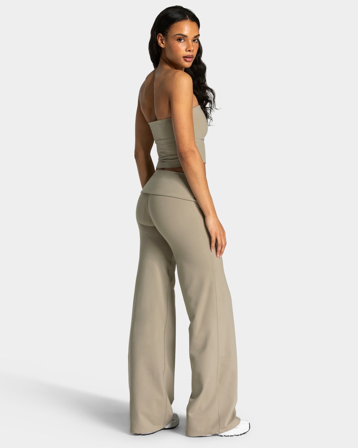 Mellow Fold Over Straight Leg Pants Regular "Khaki"