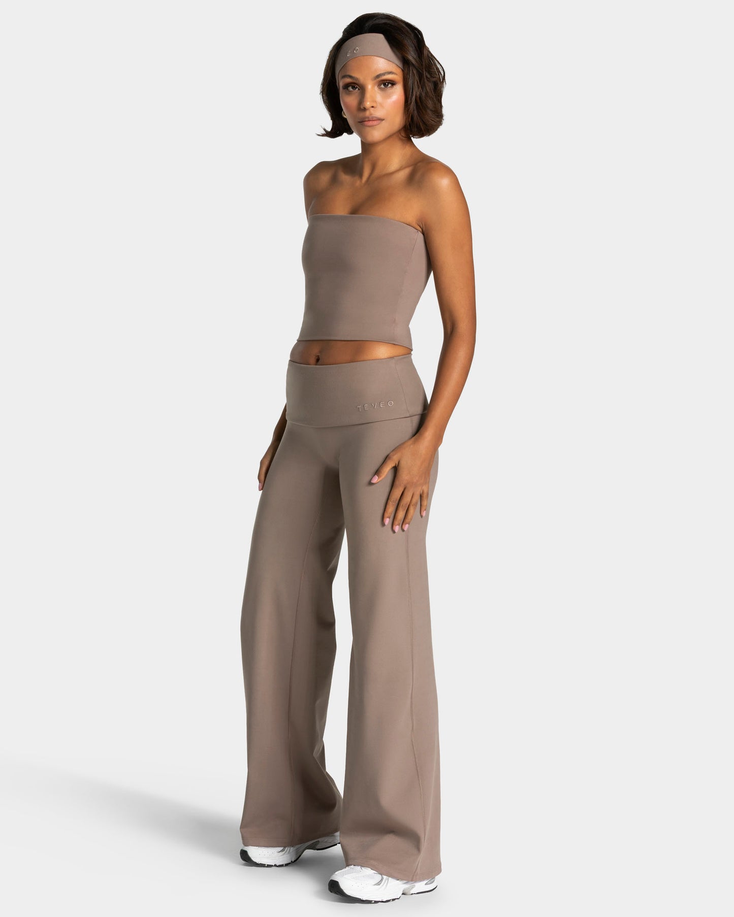 Mellow Fold Over Straight Leg Pants (Regular) ‘Mocha’