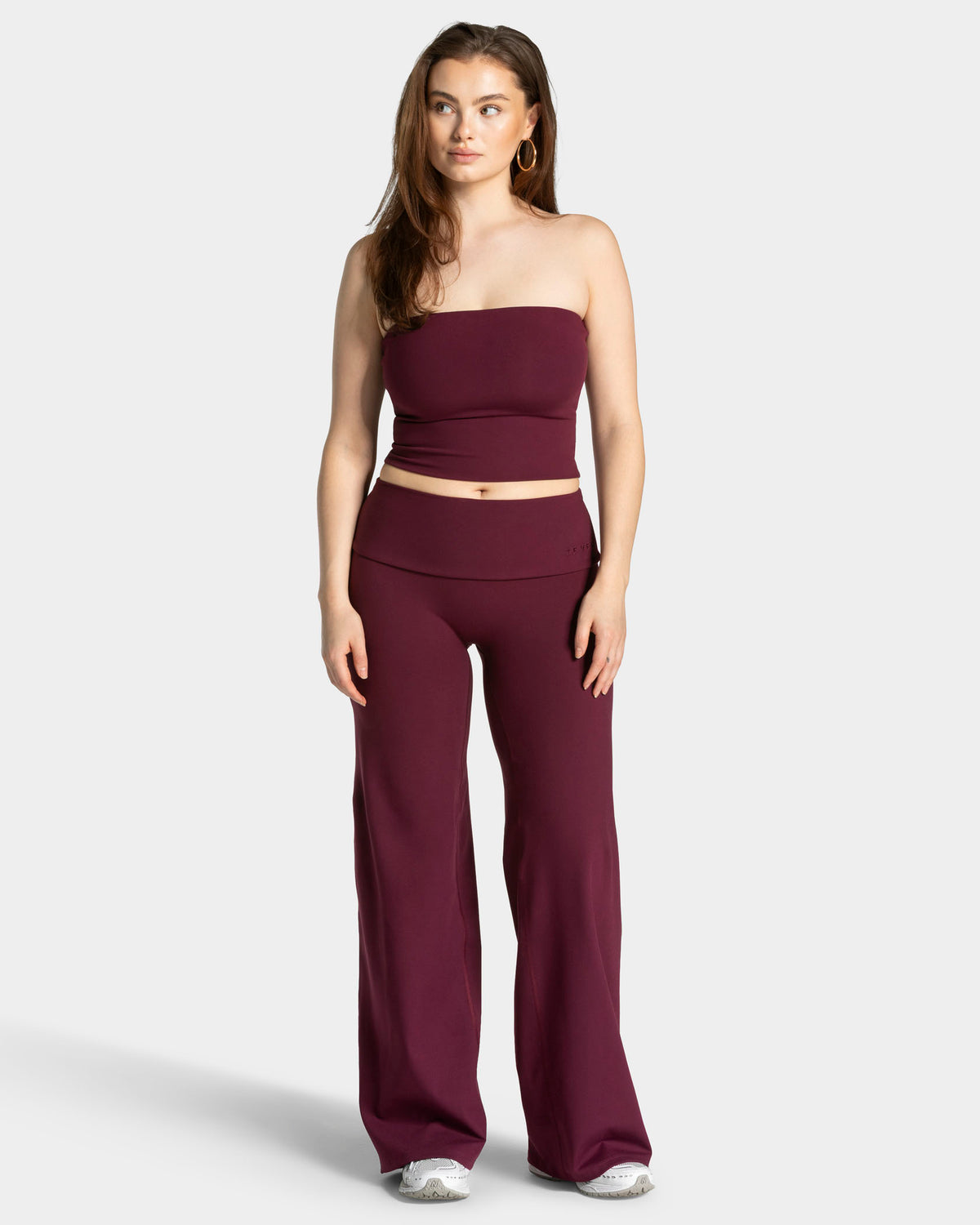 Mellow Fold Over Straight Leg Pants (Regular) ‘Plum’