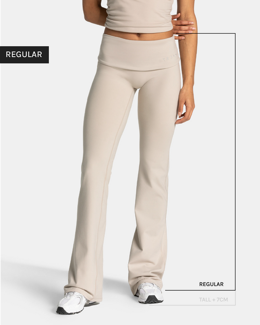 Mellow Fold Over Flared Leggings Regular ‘Cream’