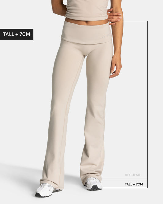 Mellow Fold Over Flared Leggings (Tall) ‘Cream’