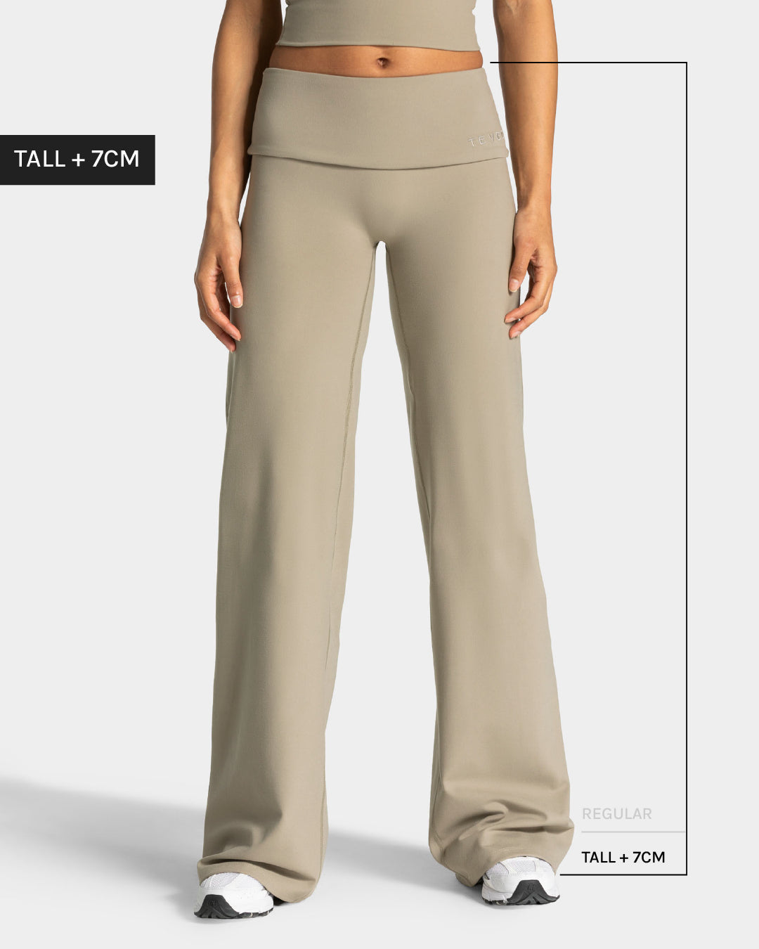 Mellow Fold Over Straight Leg Pants Tall "Khaki"