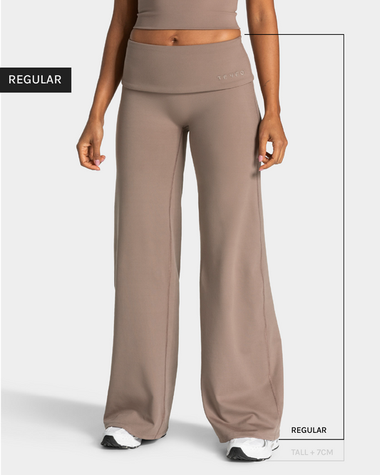 Mellow Fold Over Straight Leg Pants (Regular) ‘Mocha’