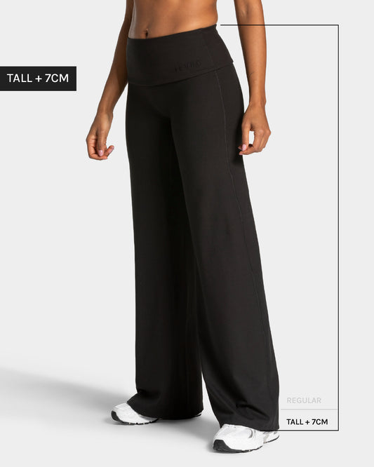 Mellow Fold Over Straight Leg Pants (Tall) ‘Black’