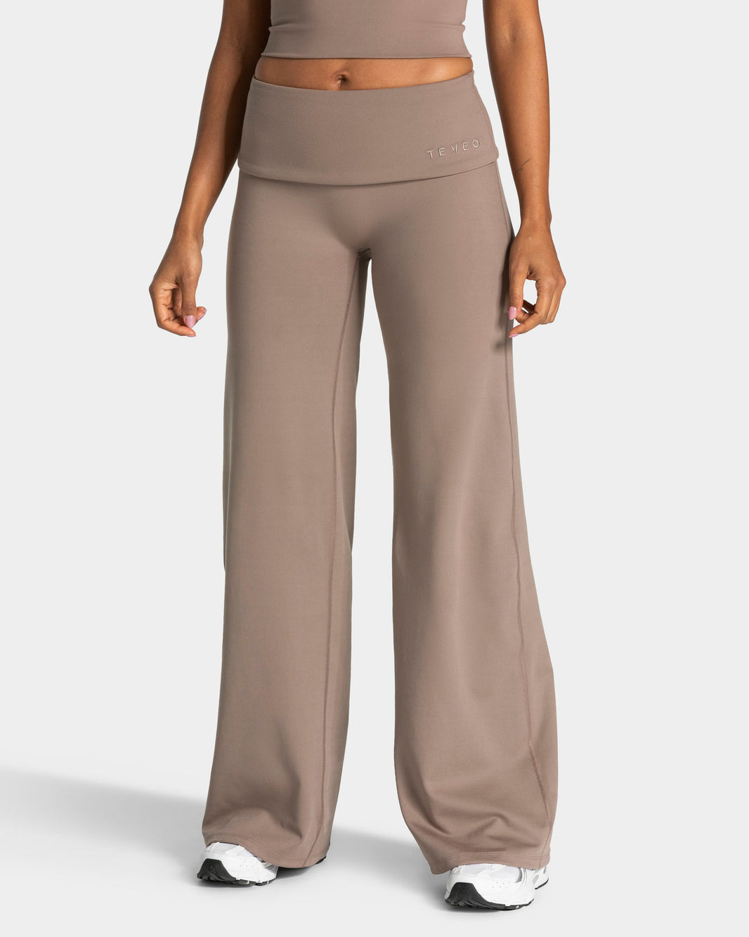 Mellow Fold Over Straight Leg Pants (Regular) ‘Mocha’