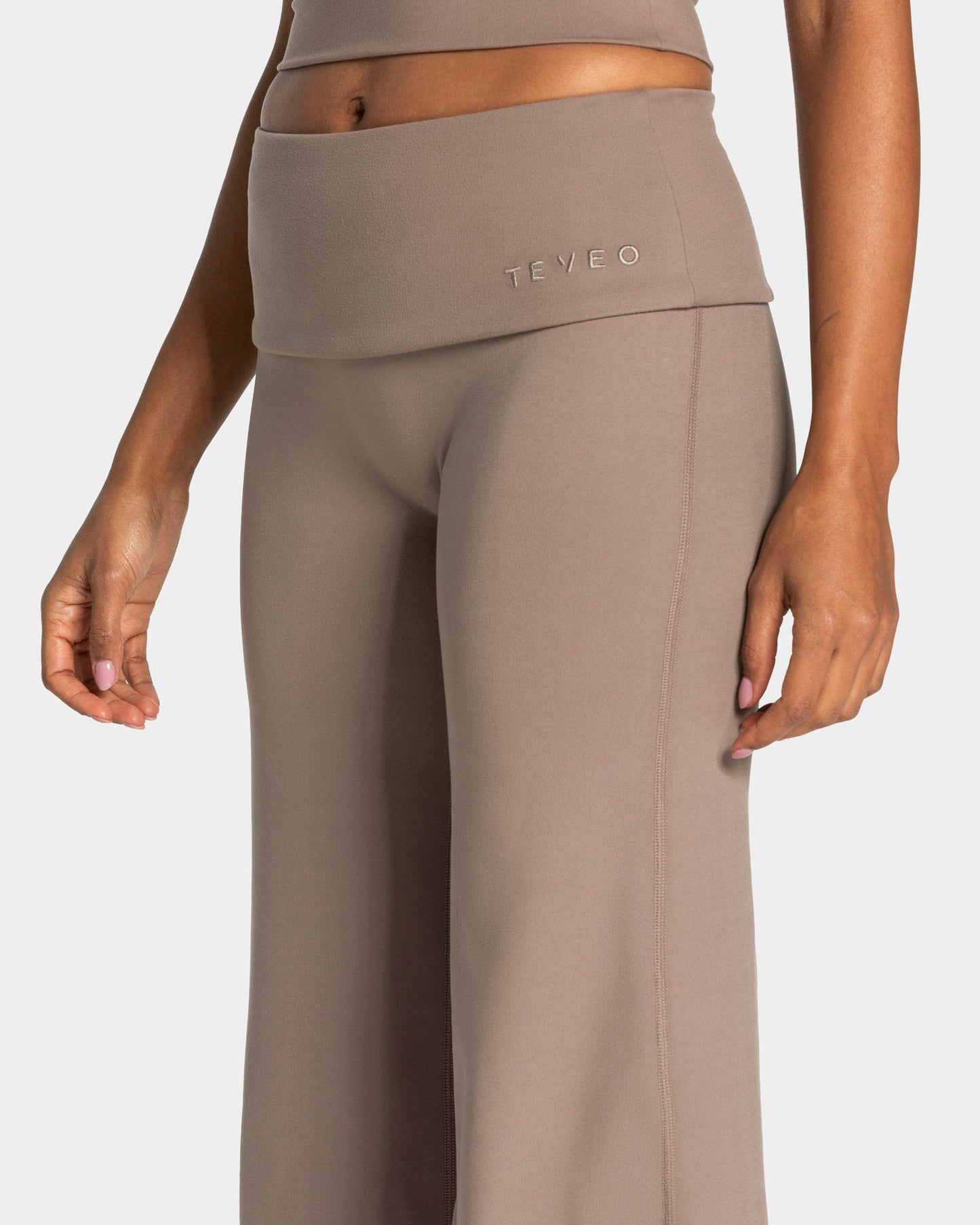 Mellow Fold Over Straight Leg Pants (Regular) ‘Mocha’