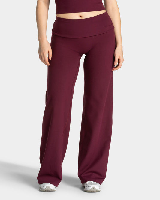 Mellow Fold Over Straight Leg Pants (Tall) ‘Plum’