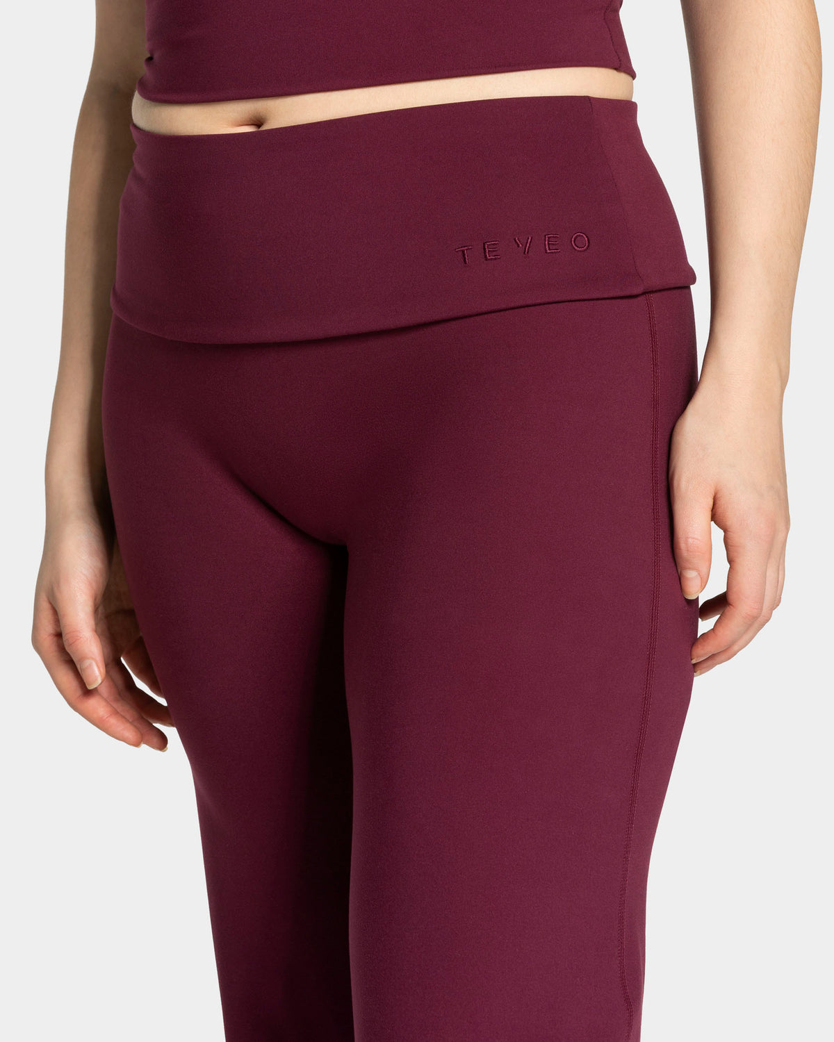 Mellow Fold Over Straight Leg Pants (Regular) ‘Plum’