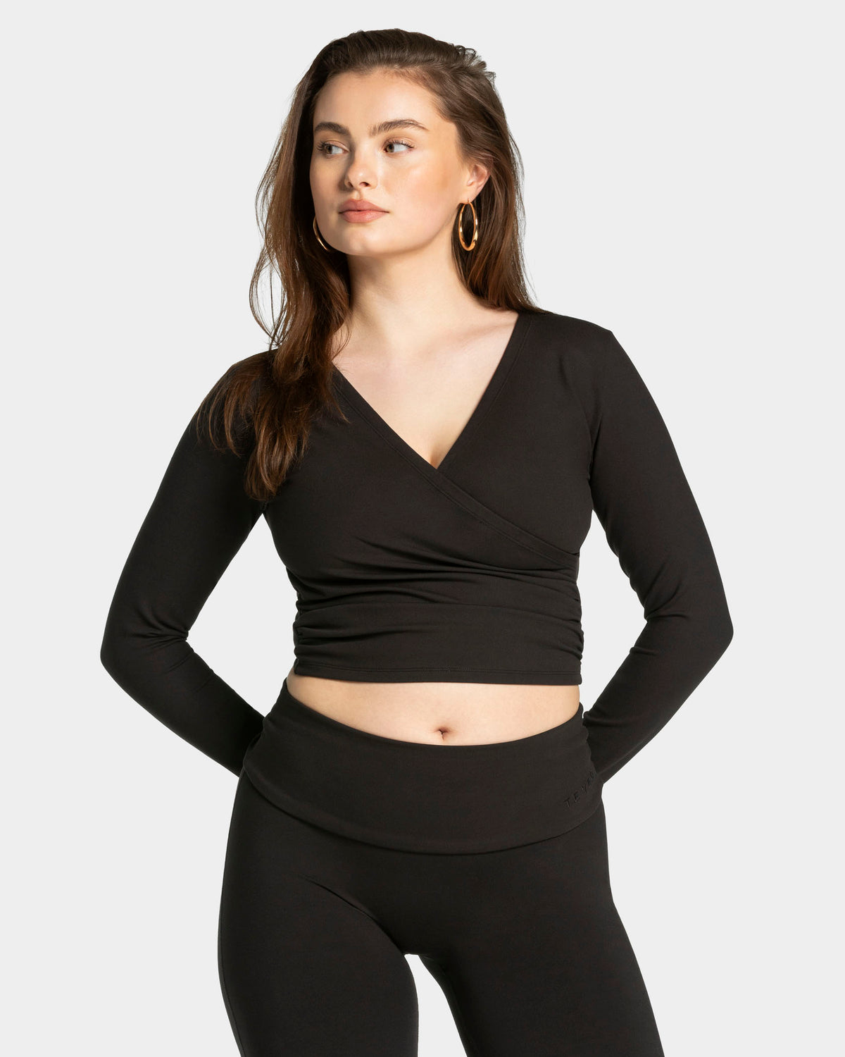 Maglia a manica lunga Mellow Gathered “Nero"