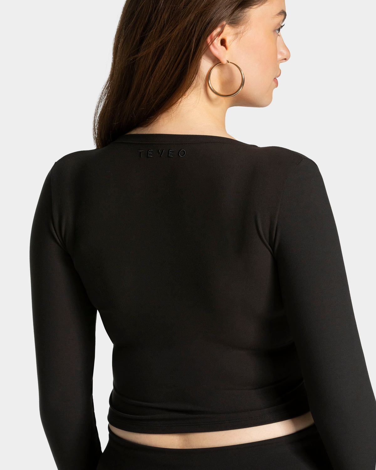Maglia a manica lunga Mellow Gathered “Nero"