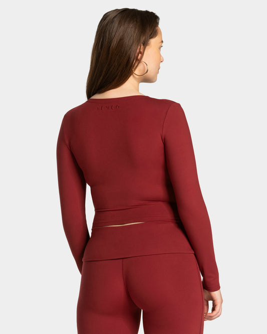 Mellow Gathered Longsleeve ‘Burgundy’