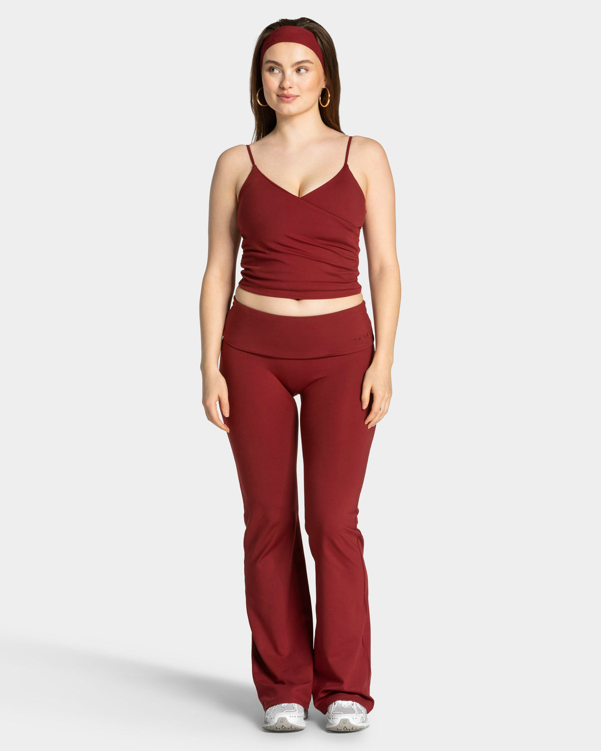 Mellow Fold Over Flared Leggings (Regular) ‘Burgundy’